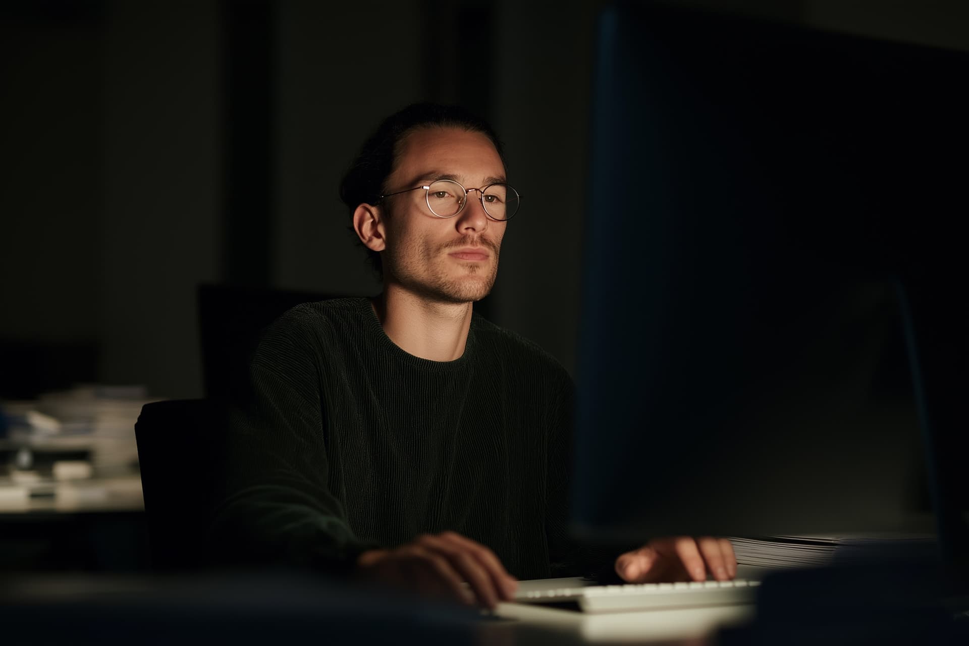 Team member working on network solutions